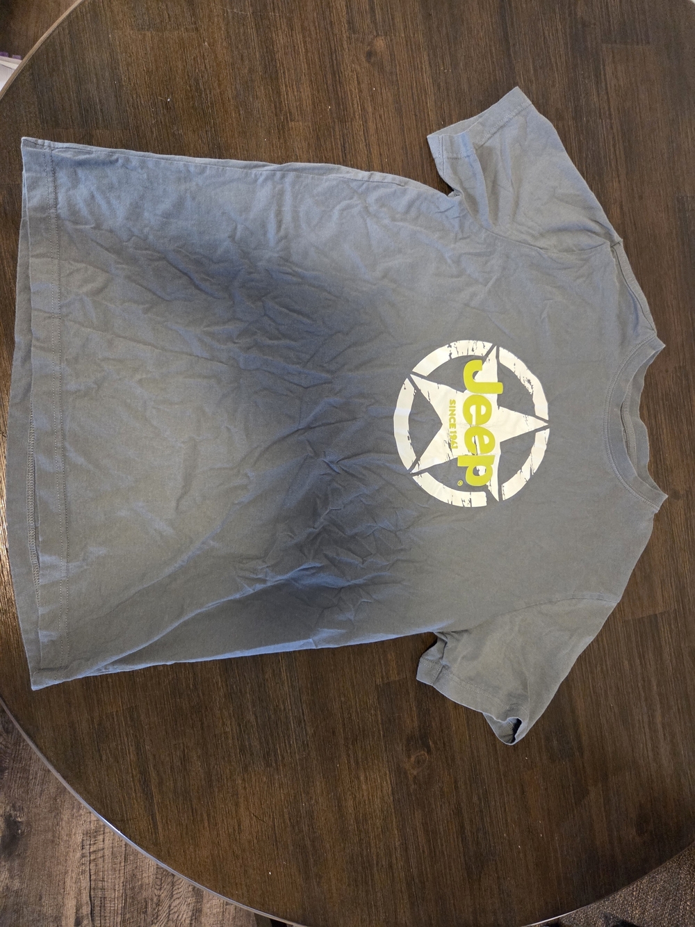 Jeep Spirit Mens Graphic T-Shirt Blue Gray Star Logo Urban Adventure Co Large